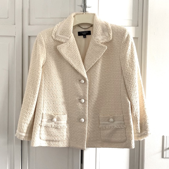 Talbots Jackets & Blazers - Talbots Cream Tweed Chanel Style Coat